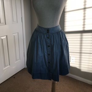 Blue Denim Button Down Skirt